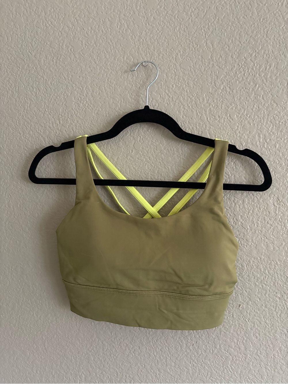 Lululemon Olive green and neon sports bra